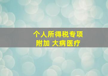 个人所得税专项附加 大病医疗